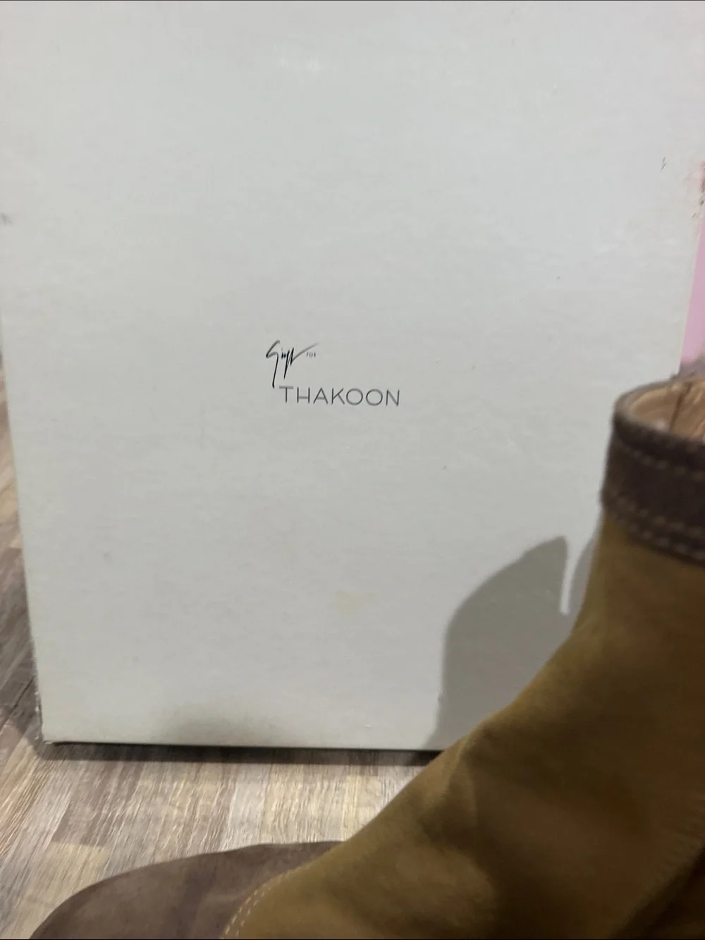Giuseppe Zanotti Thakoon Giuly Tubo Tan & Brown Canvas Suede Ankle Boots Size 10